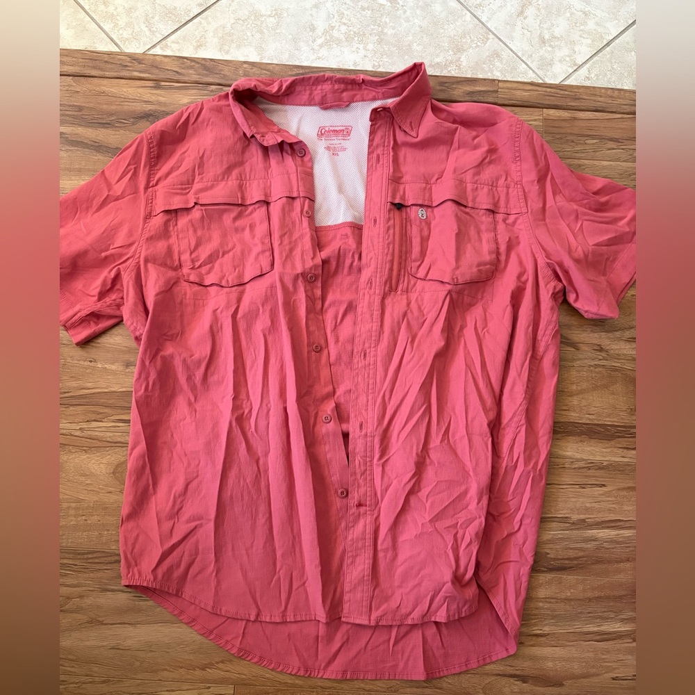 Coleman Coral Pink Short-Sleeve Button-Up Shirt